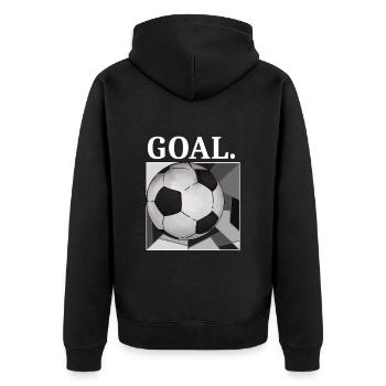 Fußball Tor Design Vintage Streetwear Design 2022 - Unisex Premium Bio Zip Hoodie - Schwarz - Hinten - Nico (187cm)