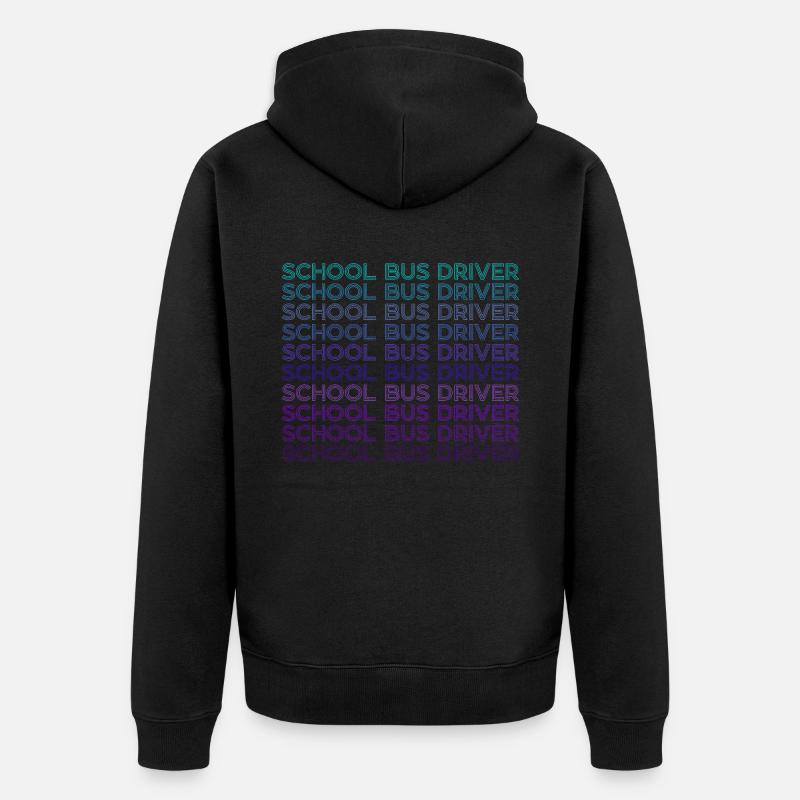Schulbusfahrer Retro - Unisex Premium Bio Zip Hoodie - Schwarz