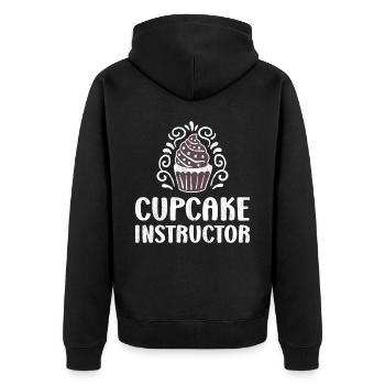 Cupcake Instructor - Unisex Premium Bio Zip Hoodie - Schwarz - Hinten - Nico (187cm)