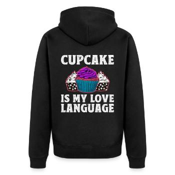 Cupcake Is My Love Language - Veste à capuche bio Premium Unisexe - noir - Dos - Nico (187cm)