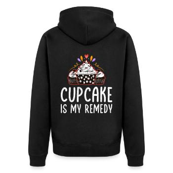 Le cupcake est mon remède - Veste à capuche bio Premium Unisexe - noir - Dos - Nico (187cm)
