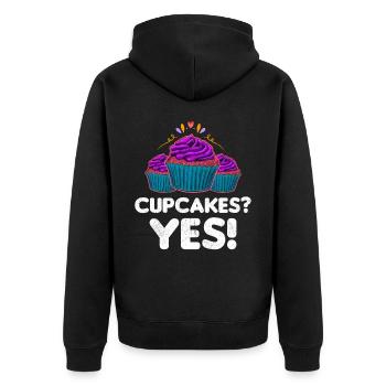 Cupcakes Yes - Unisex Premium Bio Zip Hoodie - Schwarz - Hinten - Nico (187cm)