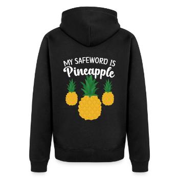 My Safeword Is Pineapple Summer Tropical Fruit - Unisex Premium Organic Zip Hoodie - black - Back - Nico (187cm)