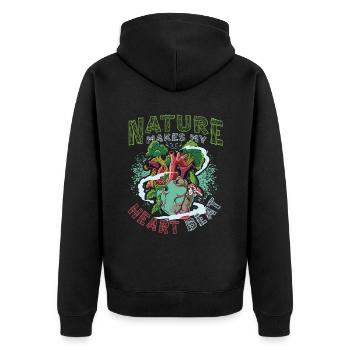 Nature makes my heart beat faster. - Unisex Premium Organic Zip Hoodie - black - Back - Nico (187cm)