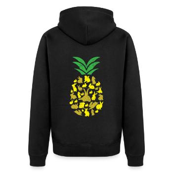 Pineapple Lover Hello Summer Vacation Rabbit Owner - Unisex Premium Organic Zip Hoodie - black - Back - Nico (187cm)