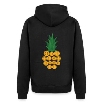 Pineapple Lover Hello Summer Softball Player - Unisex Premium Organic Zip Hoodie - black - Back - Nico (187cm)