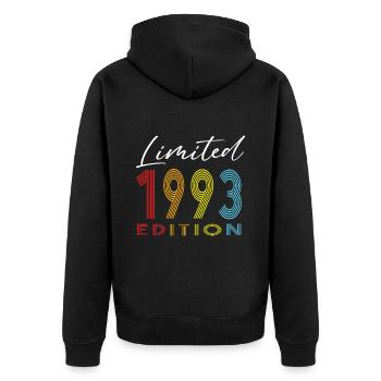 Édition limitée 1993 - Veste à capuche bio Premium Unisexe - noir - Dos - Nico (187cm)