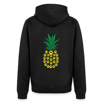 Pineapple Lover Hello Summer Cat Dog Animal - Unisex Premium Organic Zip Hoodie - black - Back - Nico (187cm)