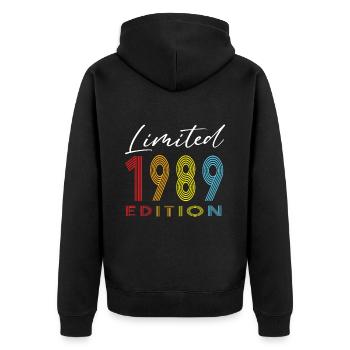 Édition limitée 1989 - Veste à capuche bio Premium Unisexe - noir - Dos - Nico (187cm)