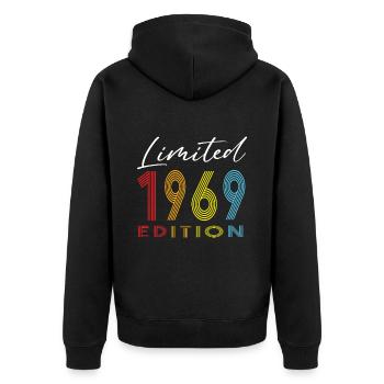 Édition limitée 1969 - Veste à capuche bio Premium Unisexe - noir - Dos - Nico (187cm)