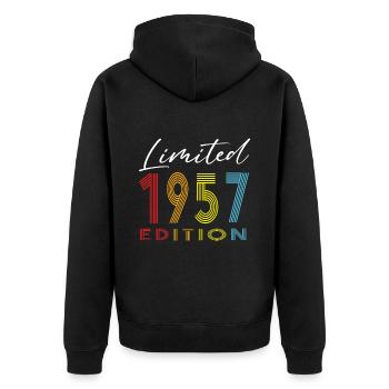 Édition limitée 1957 - Veste à capuche bio Premium Unisexe - noir - Dos - Nico (187cm)