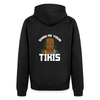 Hawaii - Unisex Premium Bio Zip Hoodie - Schwarz - Hinten - Nico (187cm)