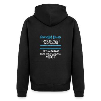 Mathematics - Unisex Premium Organic Zip Hoodie - black - Back - Nico (187cm)