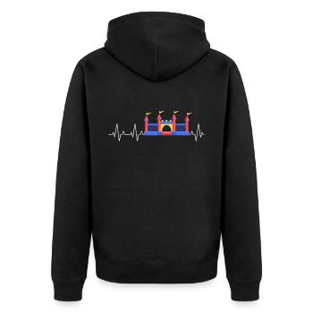 Bouncy Castle Heartbeat Bouncy castle - Unisex Premium Organic Zip Hoodie - black - Back - Nico (187cm)