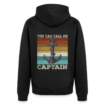 Drôle de capitaine Voilier Humour Ancre Marin - Veste à capuche bio Premium Unisexe - noir - Dos - Nico (187cm)