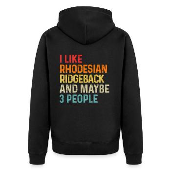 J’aime Rhodesian Ridgeback et peut-être 3 personnes Dog - Veste à capuche bio Premium Unisexe - noir - Dos - Nico (187cm)