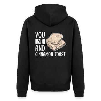 You Me And Cinnamon Toast - Unisex Premium Bio Zip Hoodie - Schwarz - Hinten - Nico (187cm)