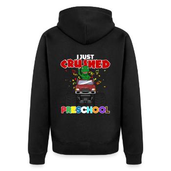 Monster Truck Dinosaur Preschool I Gift - Unisex Premium Organic Zip Hoodie - black - Back - Nico (187cm)