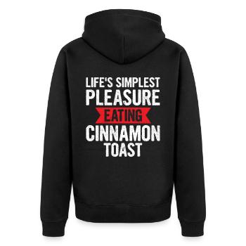 Lifes Simplest Pleasure - Unisex Premium Organic Zip Hoodie - black - Back - Nico (187cm)