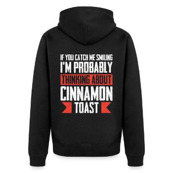 If You Catch Me Smiling I Am Probably - Unisex Premium Bio Zip Hoodie - Schwarz - Hinten - Nico (187cm)