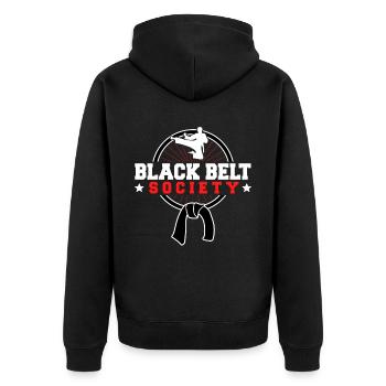 TKD Korean Martial Arts Tae Kwon - Unisex Premium Bio Zip Hoodie - Schwarz - Hinten - Nico (187cm)