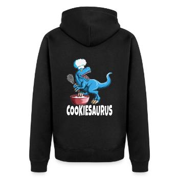 T Rex Cookiesaurus jeu de mots pour les fans de dos boulanger - Veste à capuche bio Premium Unisexe - noir - Dos - Nico (187cm)