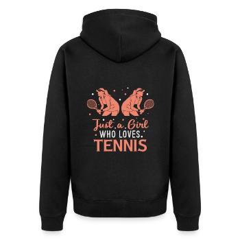 Raquette de tennis Balle de tennis Pour filles Tenue de sport - Veste à capuche bio Premium Unisexe - noir - Dos - Nico (187cm)