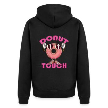 Donut Touch Sweet Halloween Children's Day Holiday - Unisex Premium Organic Zip Hoodie - black - Back - Nico (187cm)