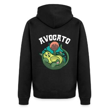 Avocato Avocado-Liebhaberin Guac Guacamole Keto Ka - Unisex Premium Bio Zip Hoodie - Schwarz - Hinten - Nico (187cm)