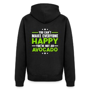 Du kannst nicht jeden glücklich machen Du bist nic - Unisex Premium Bio Zip Hoodie - Schwarz - Hinten - Nico (187cm)