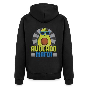 Avocado Mafia Avocado Lover Guac Guacamole Ket - Unisex Premium Organic Zip Hoodie - black - Back - Nico (187cm)