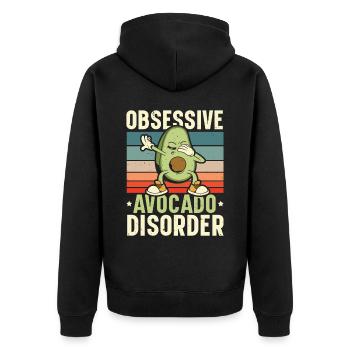 Zwanghafte Avocado-Krankheit Guac Guacamole Keto - Unisex Premium Bio Zip Hoodie - Schwarz - Hinten - Nico (187cm)