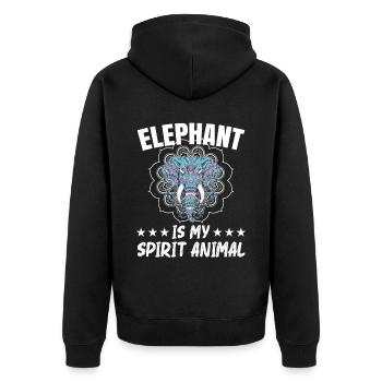 L’éléphant est mon âme animal animal sauvage animal animal - Veste à capuche bio Premium Unisexe - noir - Dos - Nico (187cm)