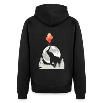 Elefantenliebhaber Wildtier Tier Safari Zookeeper - Unisex Premium Bio Zip Hoodie - Schwarz - Hinten - Nico (187cm)