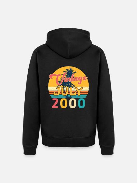 Baujahr Juli 2000 - Unisex Premium Bio Zip Hoodie - Schwarz