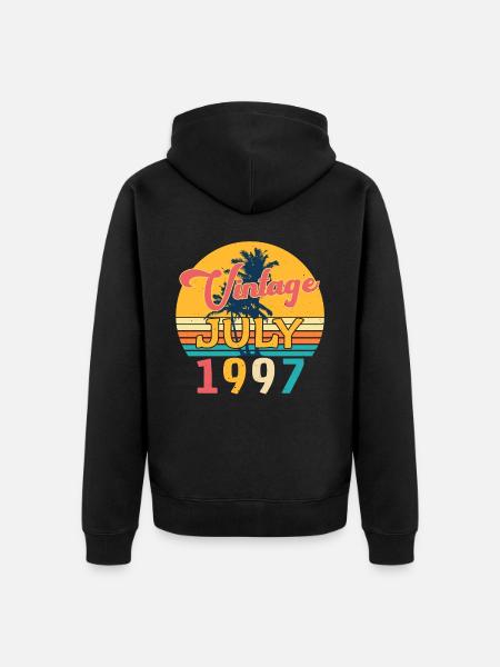 Baujahr Juli 1997 - Unisex Premium Bio Zip Hoodie - Schwarz