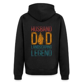 Landscaper Landscaping Landscape - Unisex Premium Organic Zip Hoodie - black - Back - Nico (187cm)
