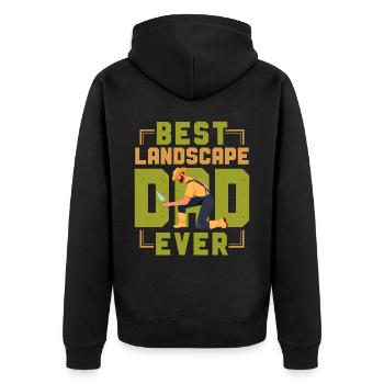 Landscaper Landscaping Landscape - Unisex Premium Bio Zip Hoodie - Schwarz - Hinten - Nico (187cm)