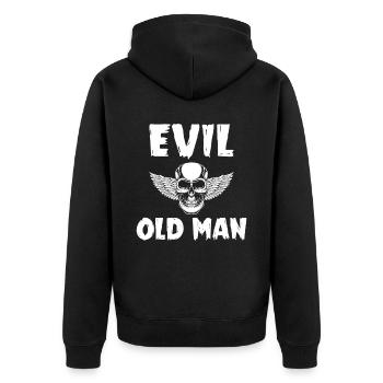 Evil old man The Evil Old Man Skull - Unisex Premium Organic Zip Hoodie - black - Back - Nico (187cm)