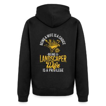 Landscaper Landscaping Landscape - Unisex Premium Bio Zip Hoodie - Schwarz - Hinten - Nico (187cm)
