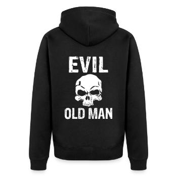 Evil old man The Evil Old Man Skull - Unisex Premium Organic Zip Hoodie - black - Back - Nico (187cm)