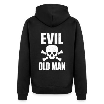 Evil old man The Evil Old Man Skull - Unisex Premium Organic Zip Hoodie - black - Back - Nico (187cm)