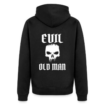 Evil old man The Evil Old Man Skull - Unisex Premium Organic Zip Hoodie - black - Back - Nico (187cm)