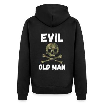 Evil old man The Evil Old Man Skull - Unisex Premium Organic Zip Hoodie - black - Back - Nico (187cm)