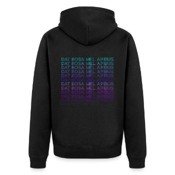 Dat Rosa Mel Apibus Emblème Rosicrucien Rétro - Veste à capuche bio Premium Unisexe - noir - Dos - Nico (187cm)