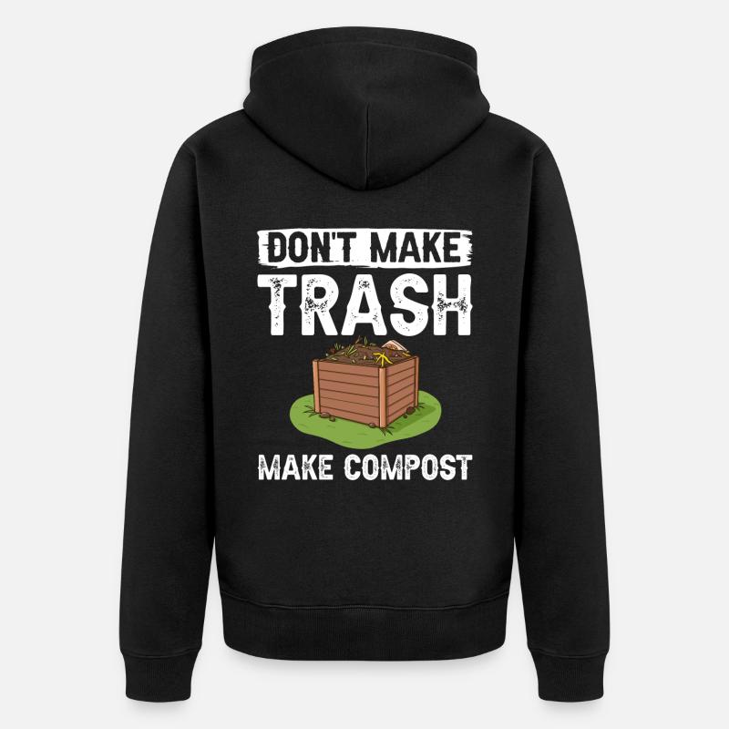 Kompostierung Kompost Wurm Abfall - Unisex Premium Bio Zip Hoodie - Schwarz