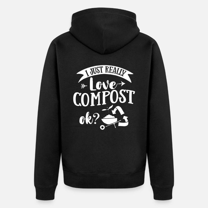 Kompostierung Kompost Wurm Abfall - Unisex Premium Bio Zip Hoodie - Schwarz