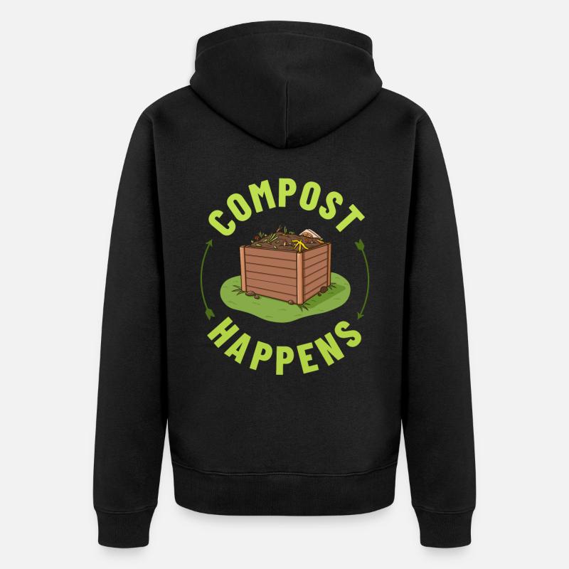 Kompostierung Kompost Wurm Abfall - Unisex Premium Bio Zip Hoodie - Schwarz
