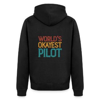 Pilot Airplane Flying Flyer Gift - Unisex Premium Organic Zip Hoodie - black - Back - Nico (187cm)