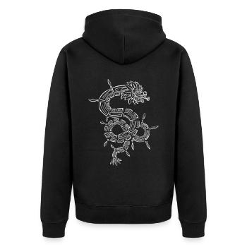 Quetzalcoatl Aztec Maya Serpent à plumes - Veste à capuche bio Premium Unisexe - noir - Dos - Nico (187cm)